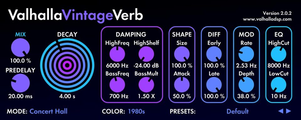 Top 10 Game-Changing VST Plugins for Music Production in 2025 7 Valhalla VintageVerb VST