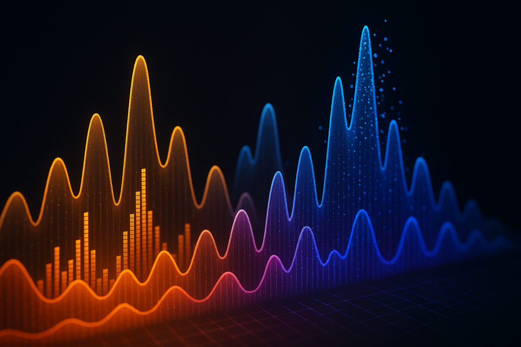 Energy Match Render Abstract waveforms showing compatible house tracks by energy and texture