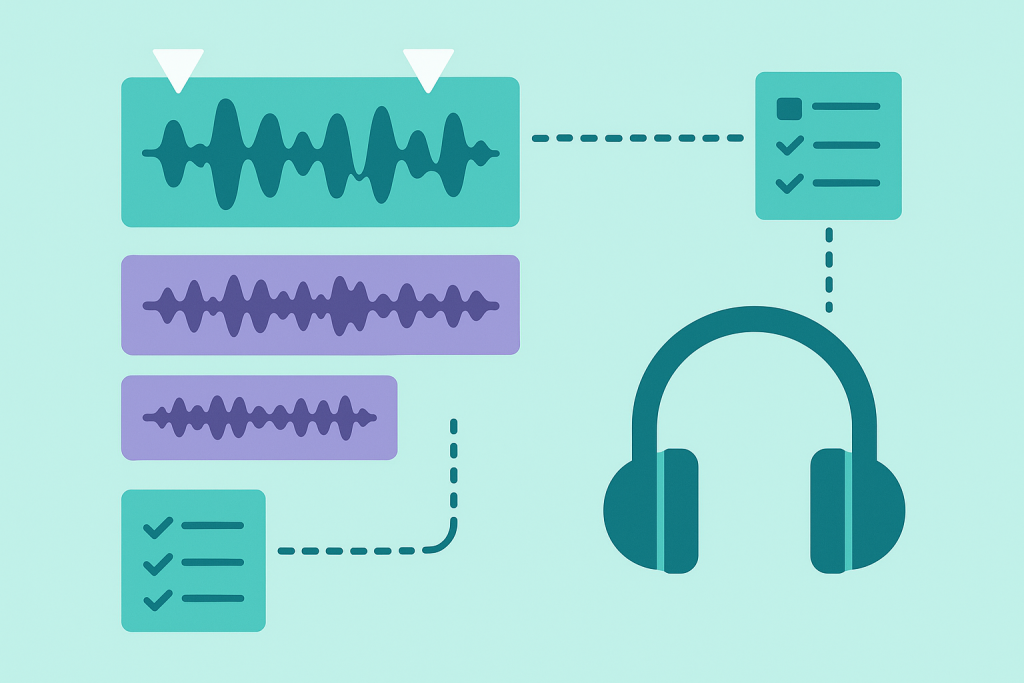 Set Review Workflow Illustrated workflow for recording and reviewing a DJ rehearsal set
