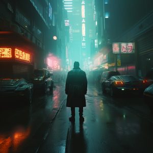 light flares cityscape rendering