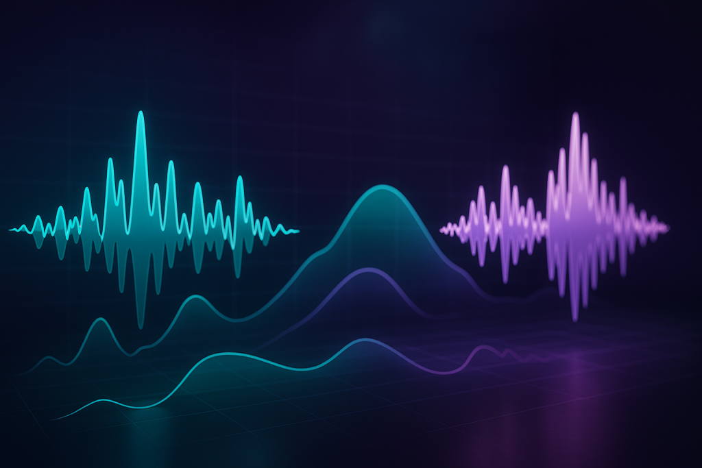 Reference Spectrum Check Two waveforms compared with a spectrum curve for reference mixing