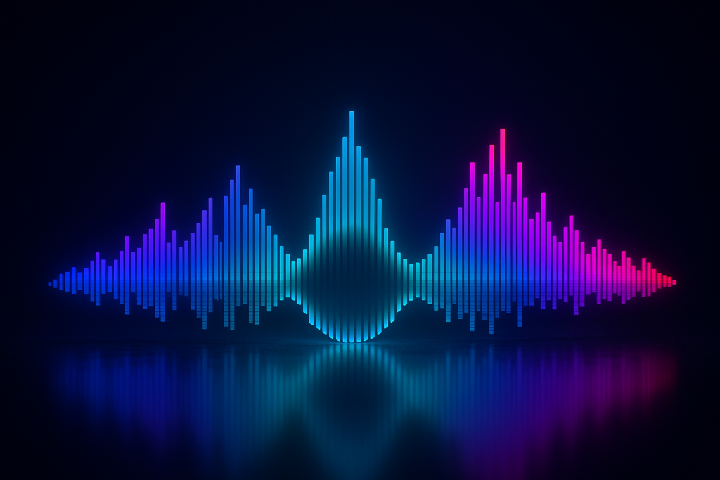 Mono Low End 3D waveform showing mono sub energy and wider upper bass harmonics