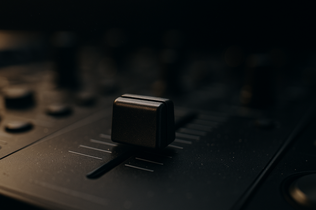 How to Get Professional Mixing Without Pricey Gear 1 Macro fader showing professional mixing gain control on a dark studio controller