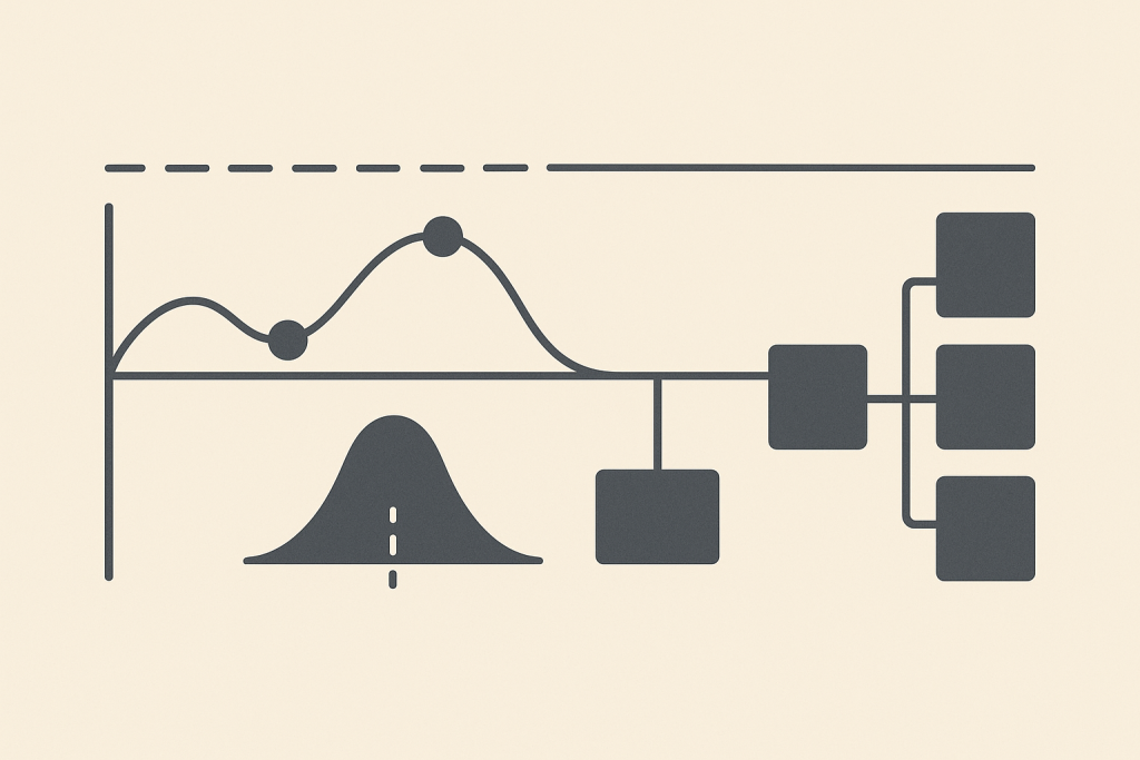 Clean Mastering Chain Flat illustration of EQ, resonance control and limiting in mastering