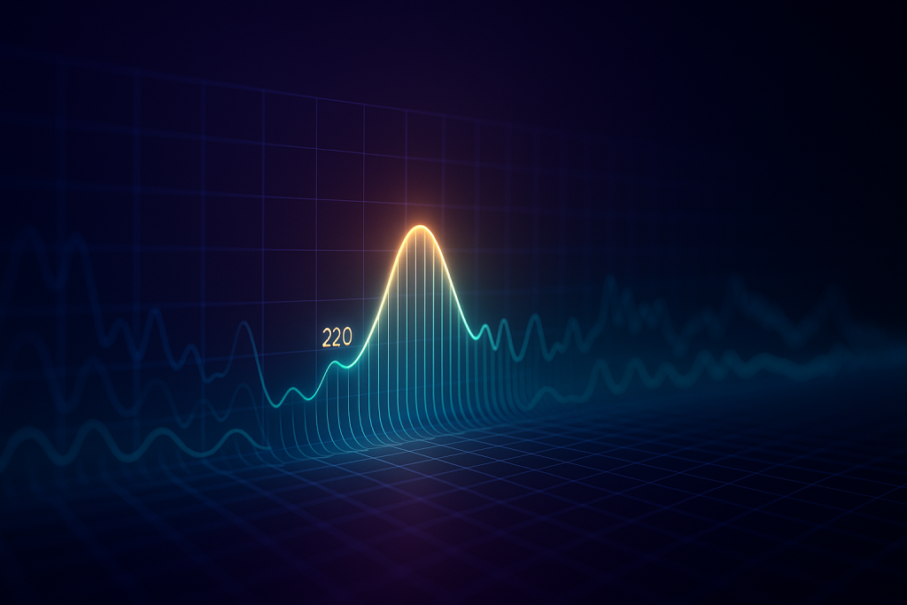 Low Mid Buildup 3D spectrum curve showing low-mid buildup around 220 Hz