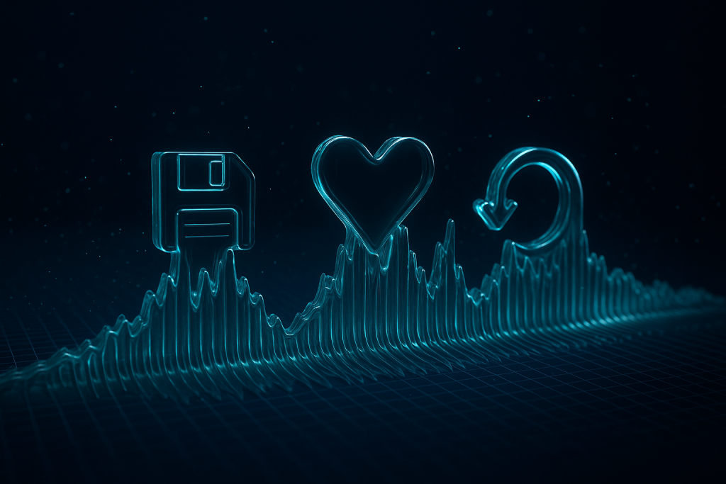 Fan Signal Peaks Glowing audio spectrum showing fan behavior signals and replay peaks