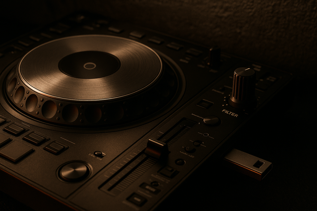 Club Edit Prep DJ deck jog wheel prepared for stem-based club edits