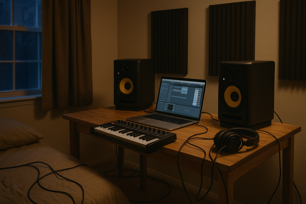 Booth Test Room Bedroom studio setup for checking club tracks before DJ testing