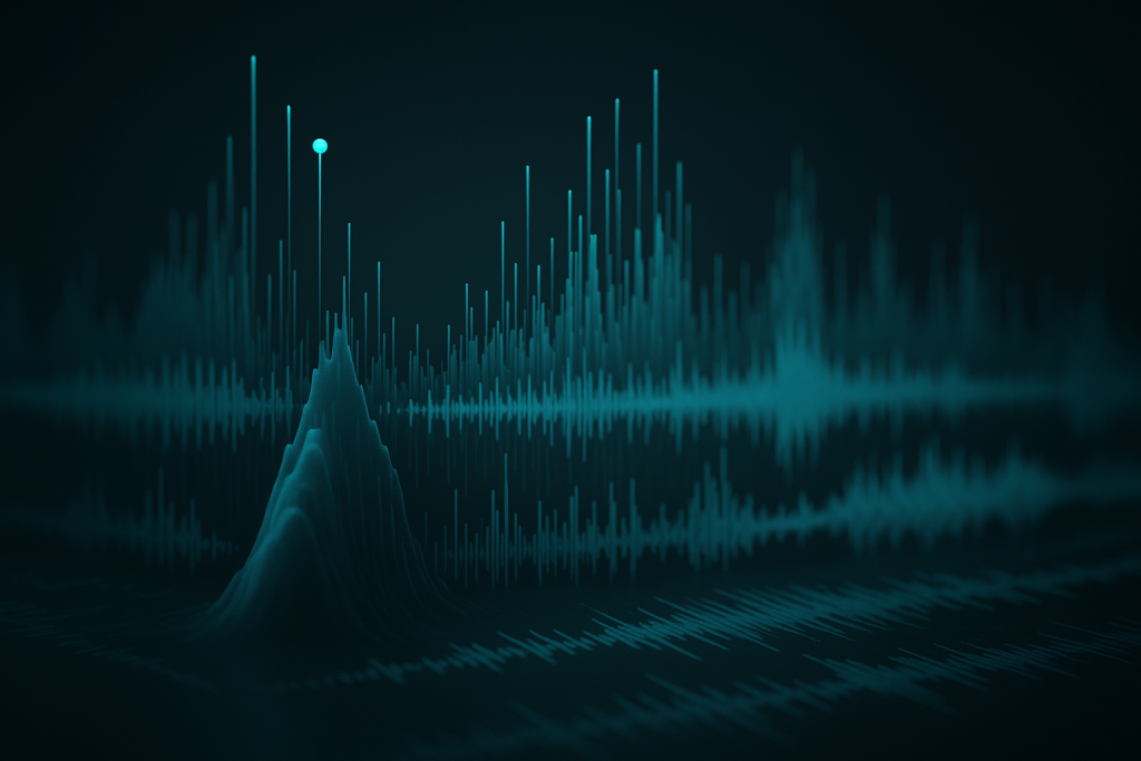 Recorded Set Waveform Abstract waveform showing level jumps in a recorded DJ practice set