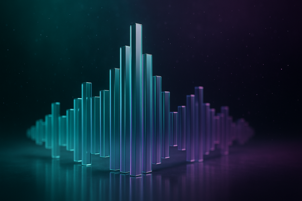 Vertical Waveform Stack Vertical waveform slices representing short-form music promotion