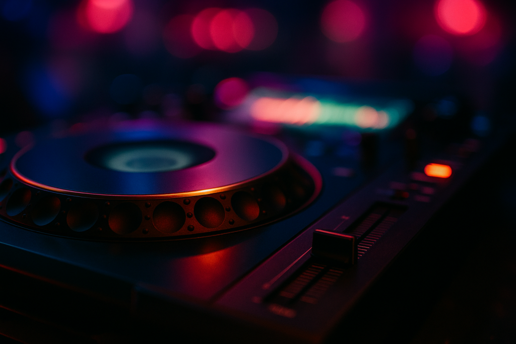 Club Check Loop CDJ jog wheel and mixer fader for testing a hook in a DJ context