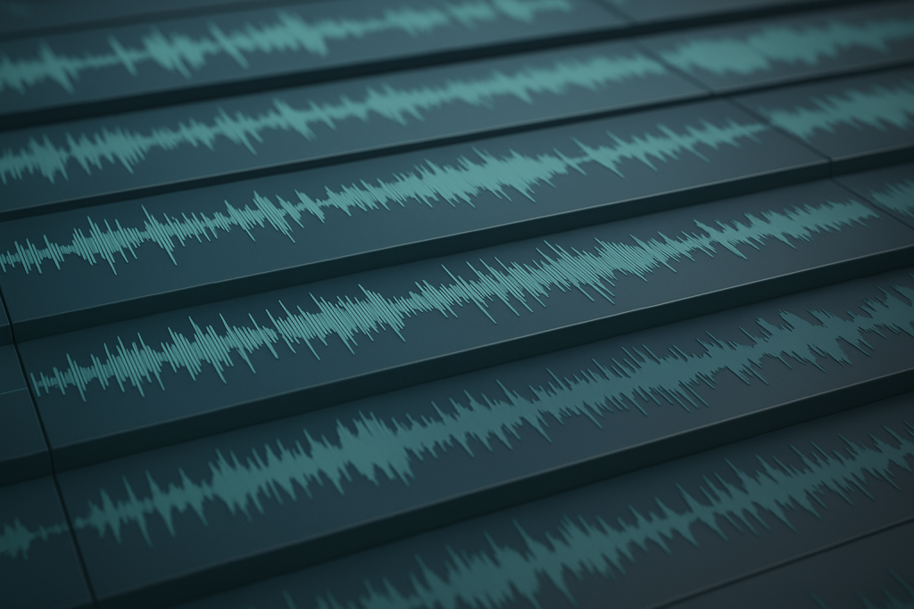 Stems Kept Clean Layered audio stems shown as clean waveform lanes