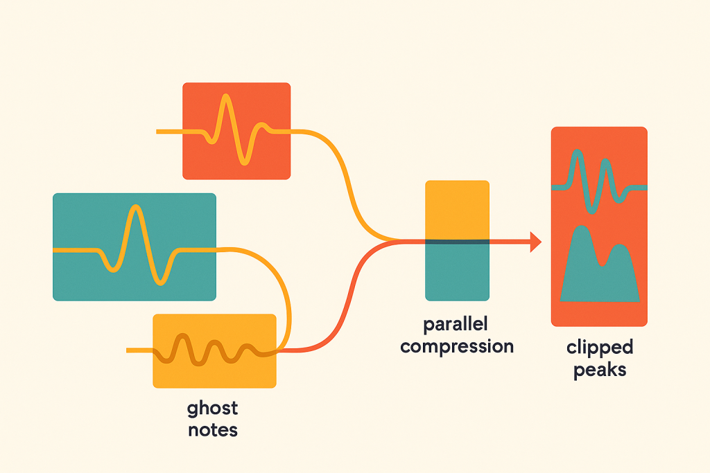 Break Signal Chain Illustrated drum break signal chain with parallel compression