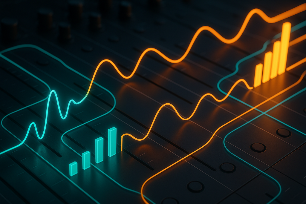 Reading Listener Signals Abstract audio meters representing Spotify data signals
