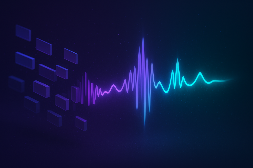 Resampling Into Audio Abstract waveform fragments being resampled into one audio clip