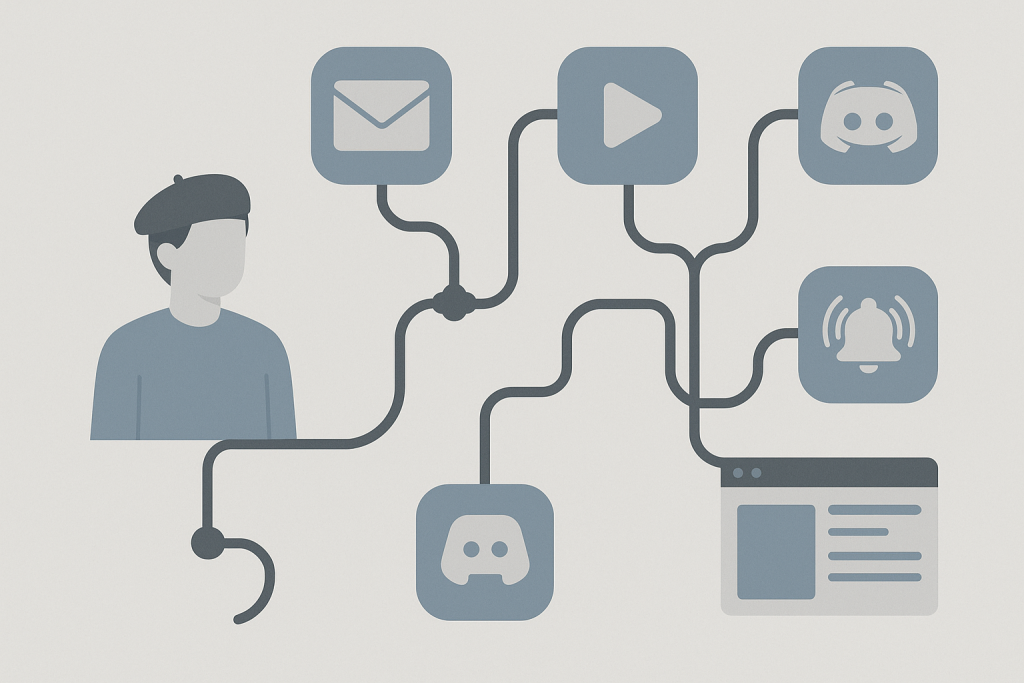 Owned Channel Routing Owned channel routing diagram for music promotion contacts