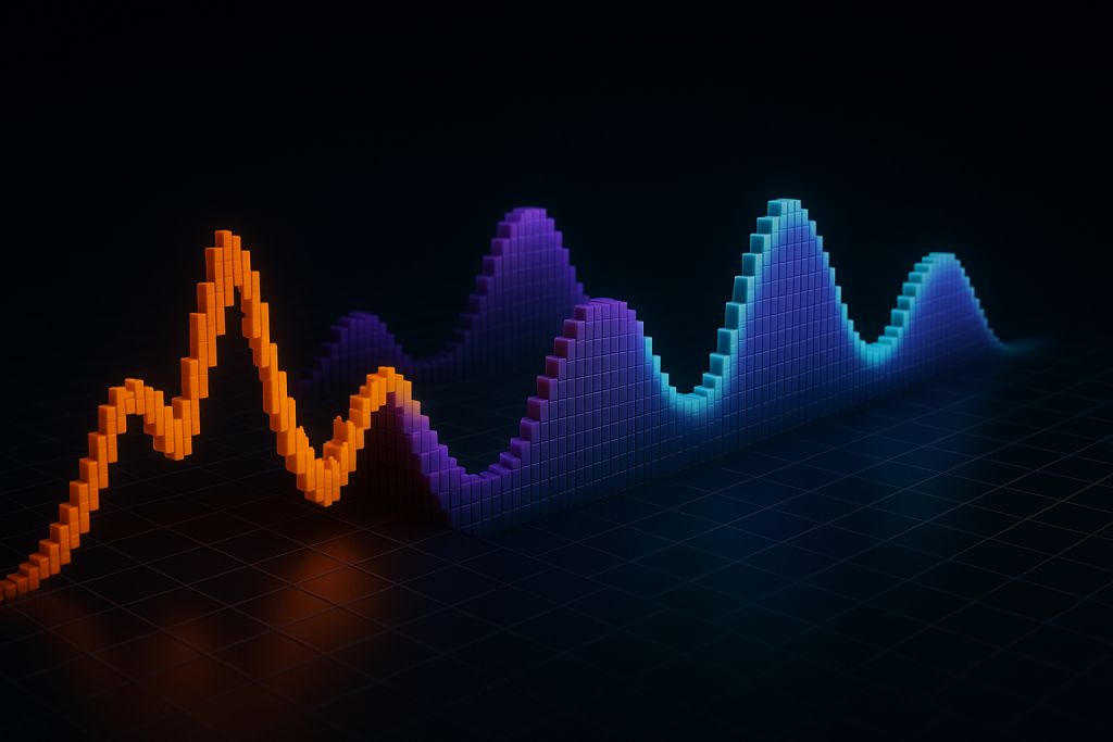 Dataset Sheen Drift Abstract waveforms showing the risk of generic AI-assisted music