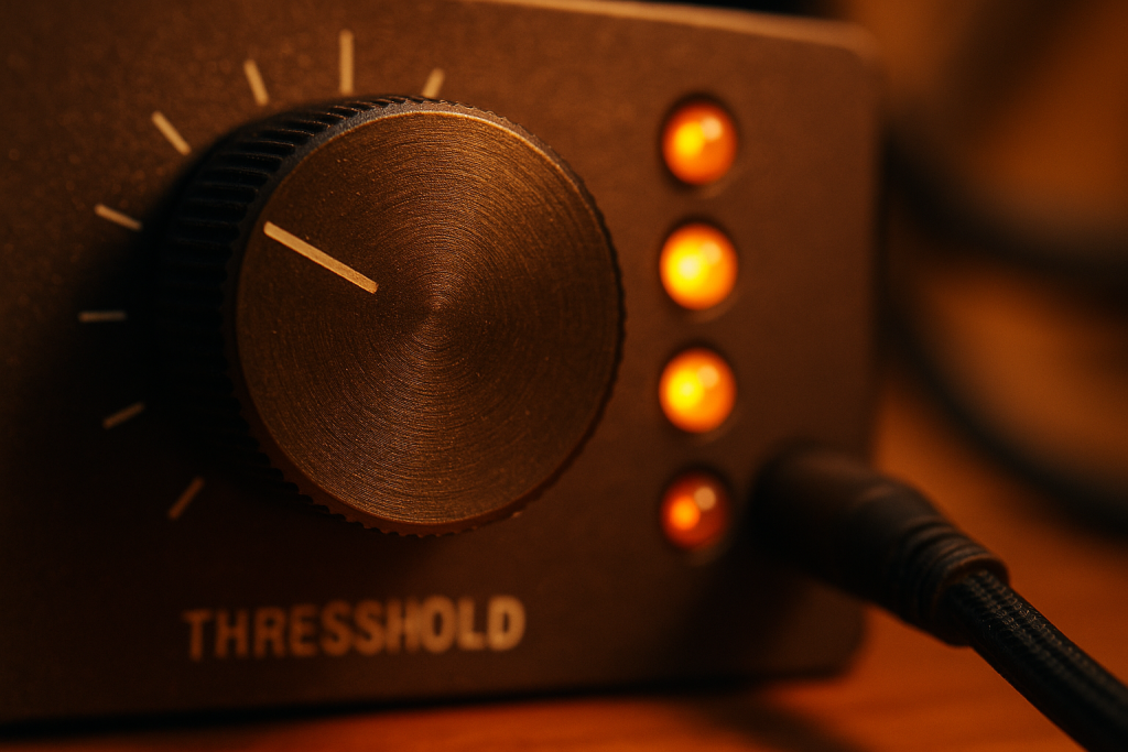 Compressor Detail Close-up compressor controls for sidechain and bus compression