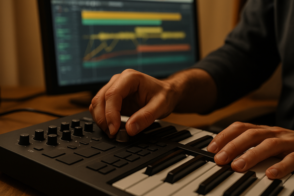 Throw Automation Move Producer riding a send knob to automate a vocal delay throw