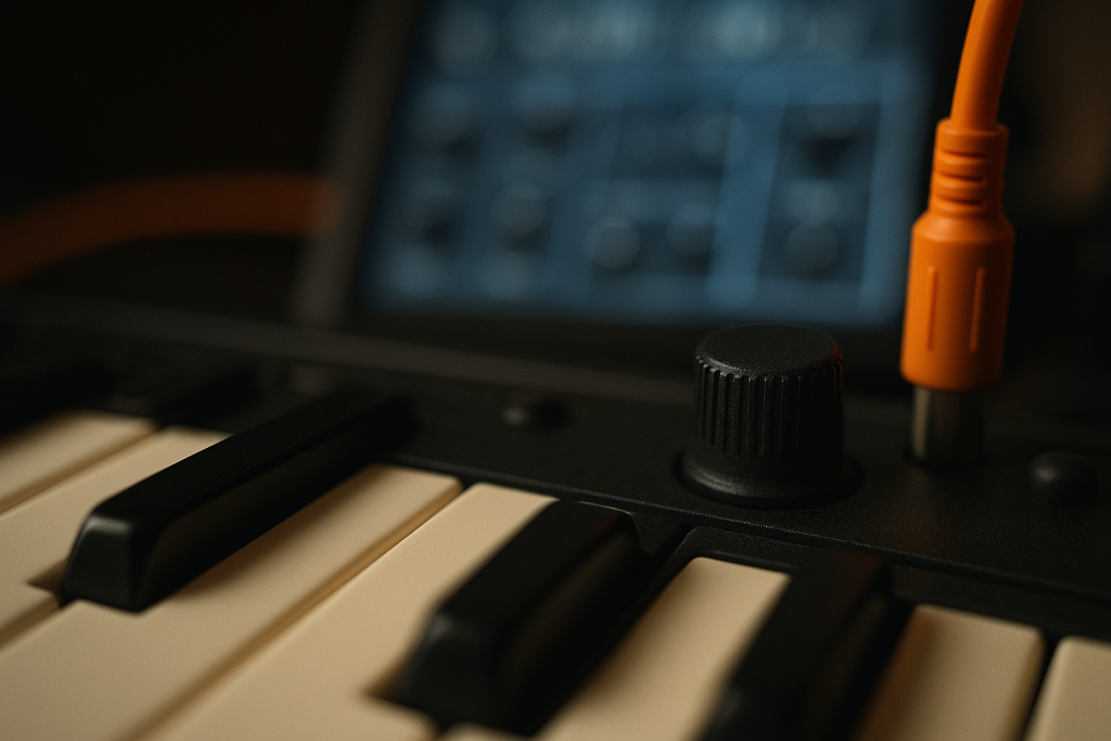 Synth Source Detail Close-up of synth controls used for basses, plucks, and risers